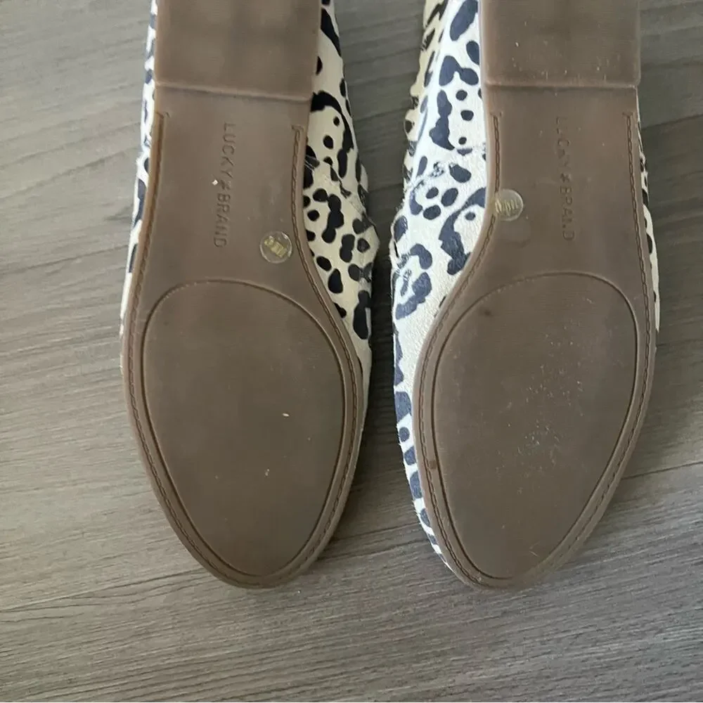 Lucky Brand Cloeey Leopard Suede Slide Mule Slip On 10M